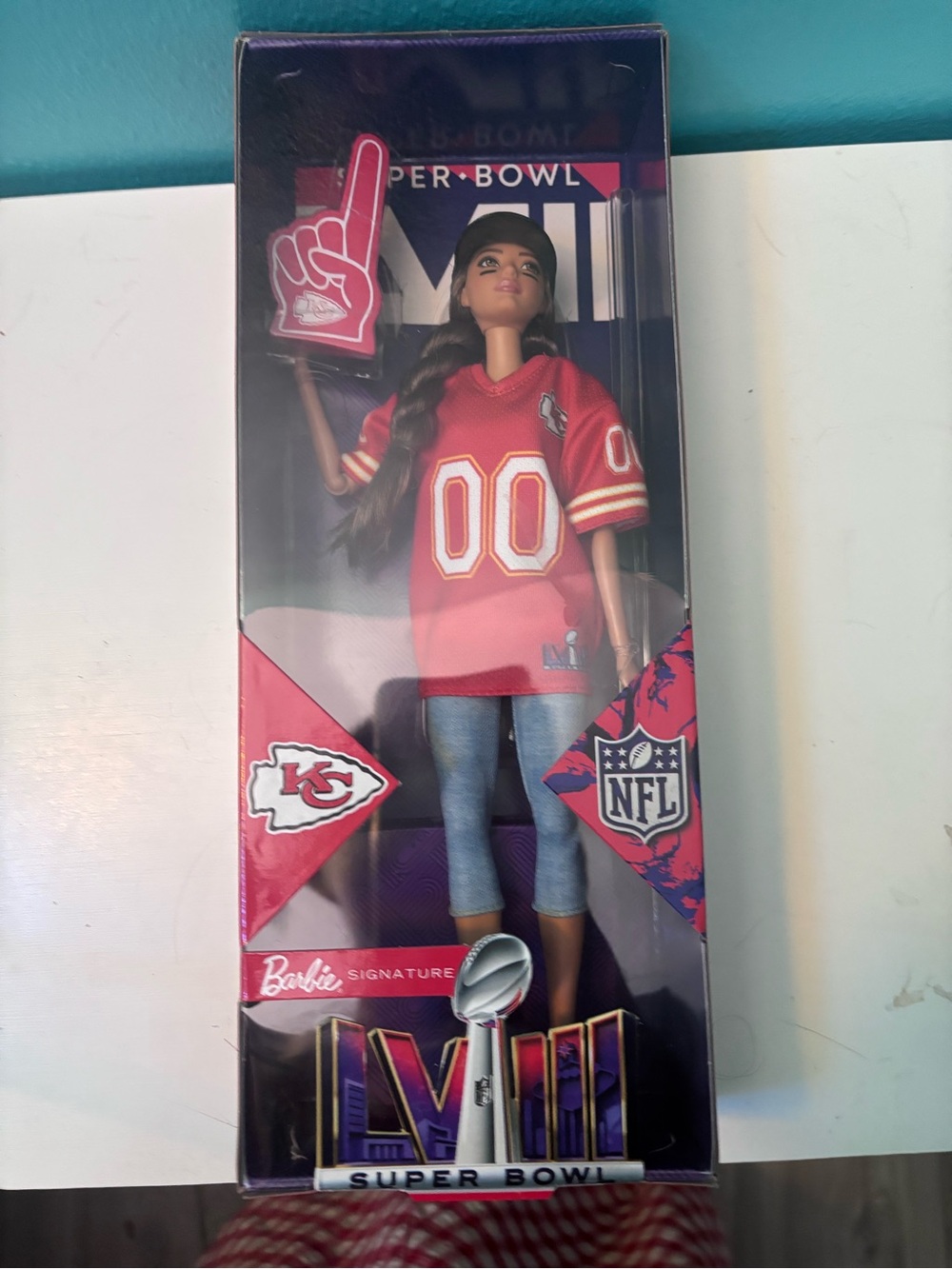 Barbie Super Bowl Collector Box - Pink and Teal Accent